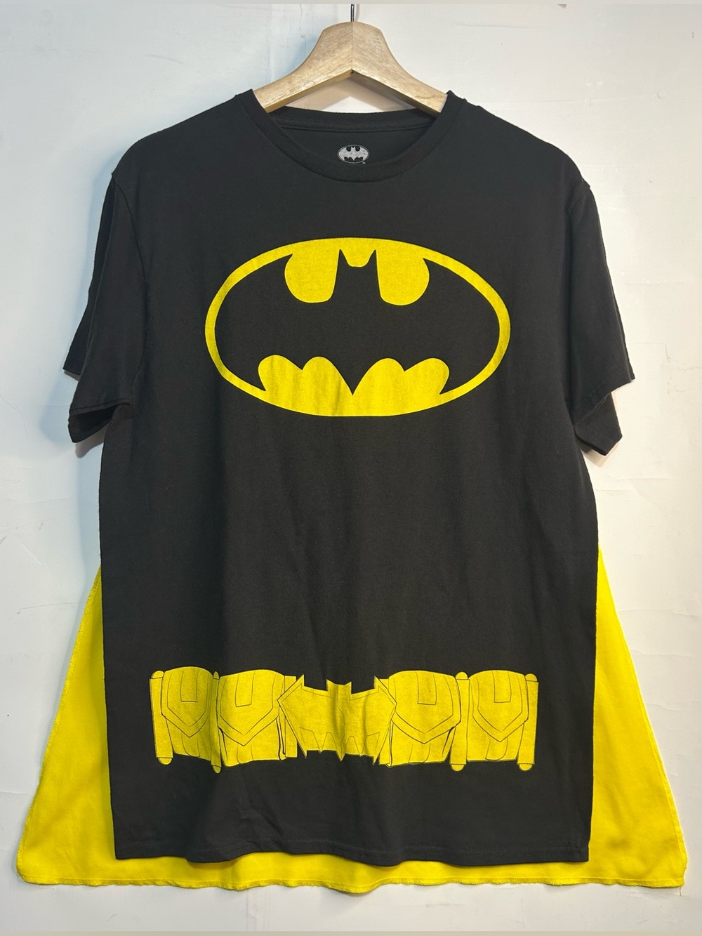 Batman Black T-Shirt with Cape Medium